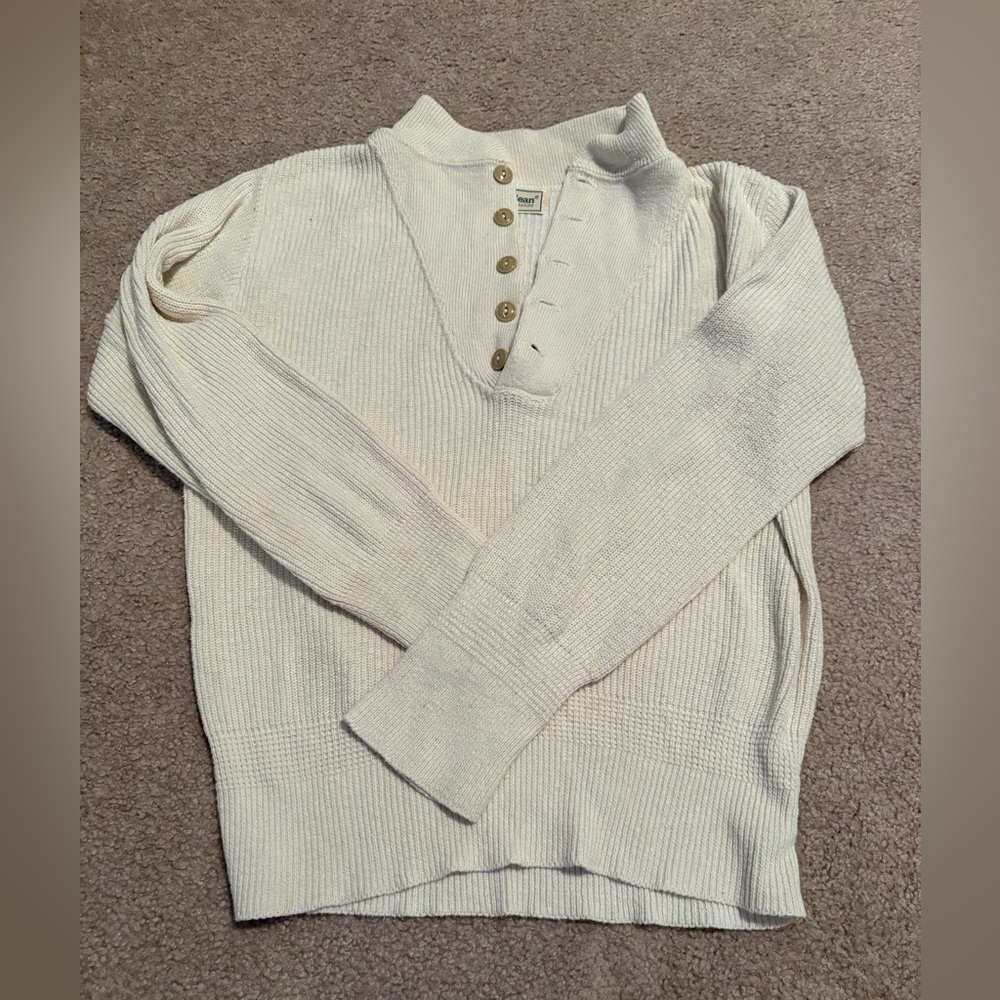 Vintage L.L. Bean Women's V-Neck Sweater - Cream